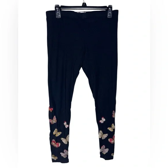 Johnny Was JW Los Angeles Multicolor Butterfly Embroidered Leggings Size M - Picture 1 of 3